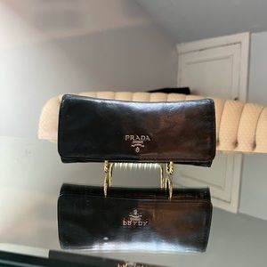 Vintage Prada Black Soft Leather Wallet.